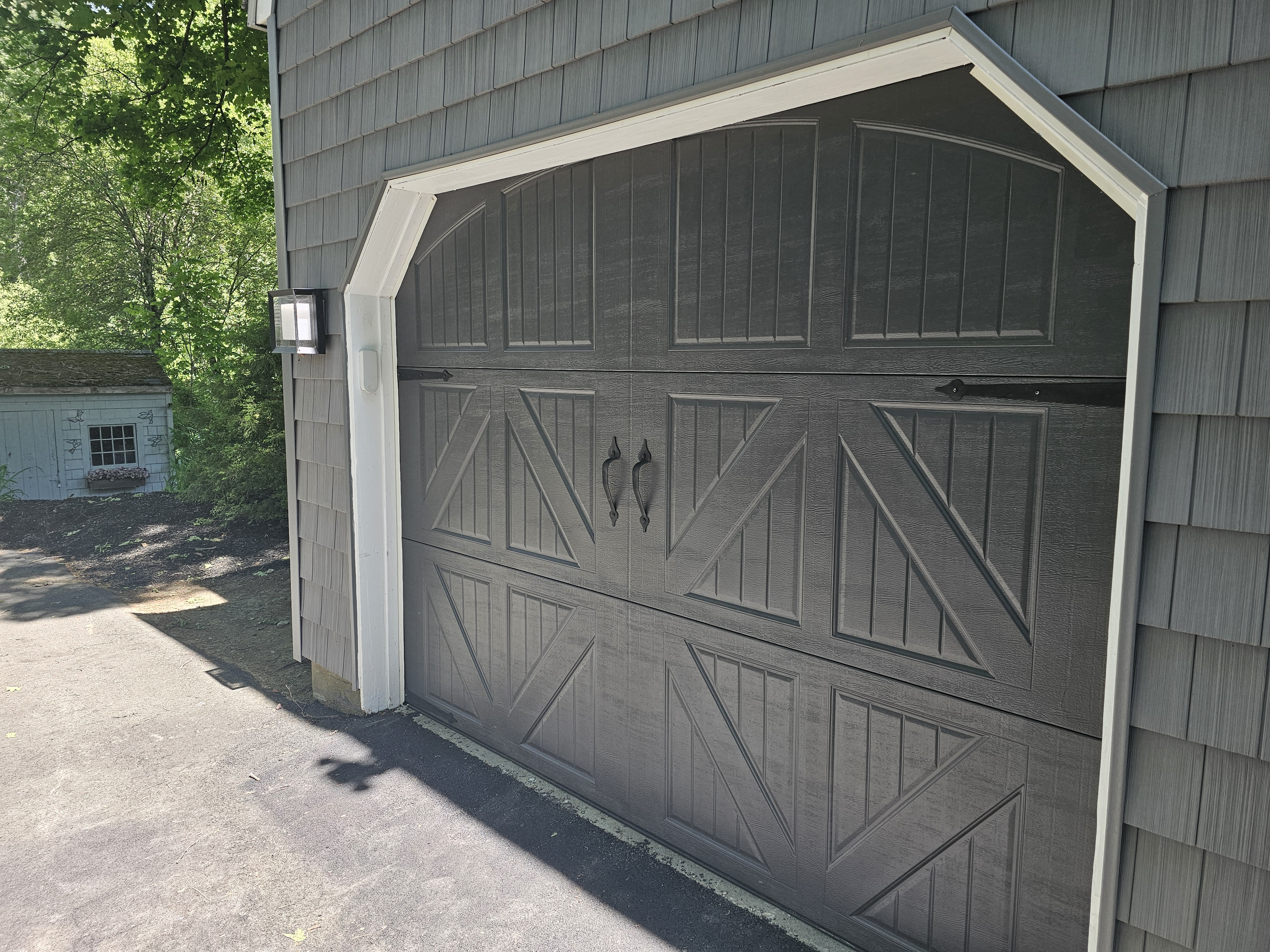 Garage doors after painting